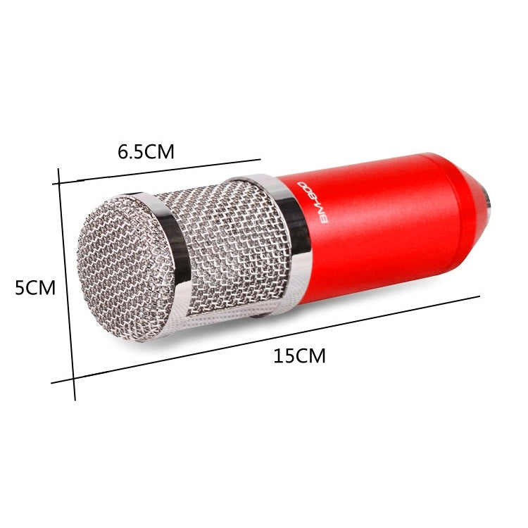 BM-800 3.5mm Studio Recording Wired Condenser Sound Microphone with Shock Mount, Compatible with PC / Mac for Live Broadcast Show, KTV, etc.(Red) - Microphone by buy2fix | Online Shopping UK | buy2fix