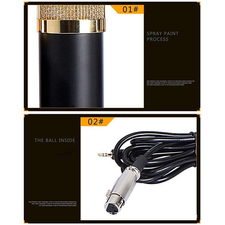 BM-800 3.5mm Studio Recording Wired Condenser Sound Microphone with Shock Mount, Compatible with PC / Mac for Live Broadcast Show, KTV, etc.(Red) - Microphone by buy2fix | Online Shopping UK | buy2fix