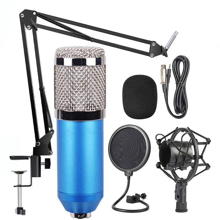 BM-800 Network K-Song Dedicated High-end Metal Shock Mount Microphone Set(Blue) - Microphone by buy2fix | Online Shopping UK | buy2fix