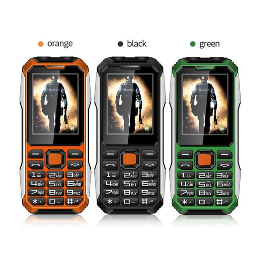 A6 4G Full Network Triple Proofing Elder Phone, Waterproof Shockproof Dustproof, 6800mAh Battery, 2.4 inch, 21 Keys, LED Flashlight, FM, SOS, Dual SIM, Network: 4G(Orange) by buy2fix