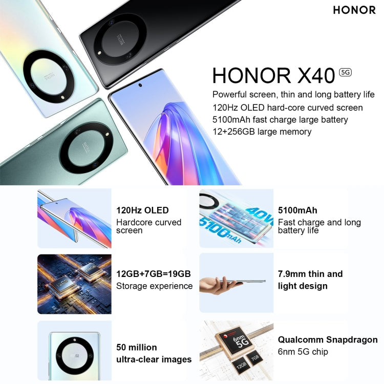 Honor X40 5G RMO-AN00, 50MP Cameras, 6GB+128GB, China Version - Honor by HONOR | Online Shopping UK | buy2fix