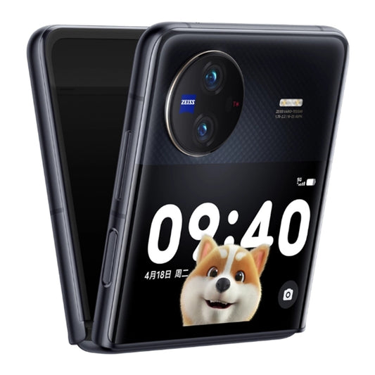 vivo X Flip 5G, 50MP Camera, 12GB+512GB, Dual Back Cameras, Side Fingerprint Identification, 4400mAh Battery, 6.74 inch + 3.0 inch Android 13.0 OriginOS 3 Qualcomm Snapdragon 8+ Gen1 Octa Core up to 3.0GHz, NFC, OTG, Network: 5G (Black) by vivo
