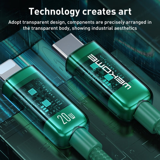 WK WDC-180 6A Pioneer Series USB to 8 Pin Transparent Fast Charge Data Cable, Length: 1m(Green) by WK