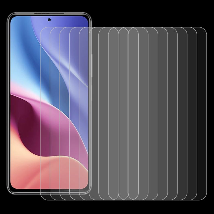 For Xiaomi Redmi K40 5G 10 PCS 0.26mm 9H Surface Hardness 2.5D Explosion-proof Tempered Glass Non-full Screen Film by buy2fix