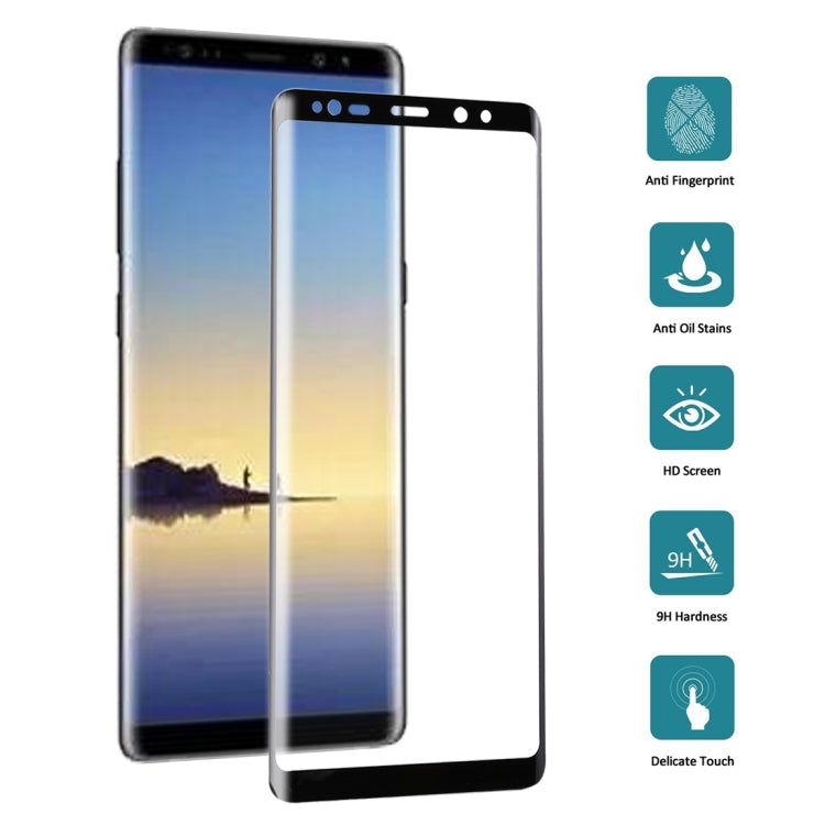 For Galaxy Note 8 0.3mm 9H Surface Hardness 3D Curved Silk-screen Full Screen Tempered Glass Screen Protector(Black) - Galaxy Tempered Glass by buy2fix | Online Shopping UK | buy2fix