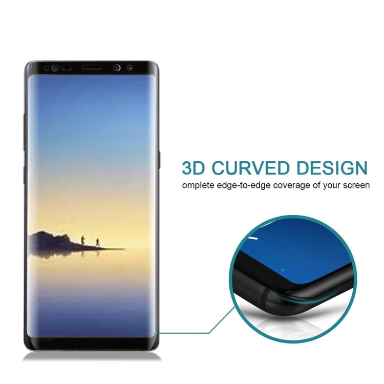 For Galaxy Note 8 0.3mm 9H Surface Hardness 3D Curved Silk-screen Full Screen Tempered Glass Screen Protector(Black) - Galaxy Tempered Glass by buy2fix | Online Shopping UK | buy2fix