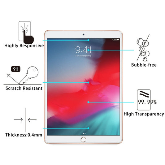 0.4mm 9H Surface Hardness Explosion-proof Tempered Glass Film for iPad Air3 2019 10.5 inch - More iPad Tempered Glass by buy2fix | Online Shopping UK | buy2fix