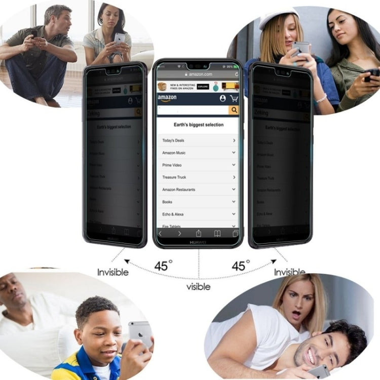 Full Cover Anti-spy Tempered Glass Film for Huawei P20 Pro - Huawei Tempered Glass by buy2fix | Online Shopping UK | buy2fix