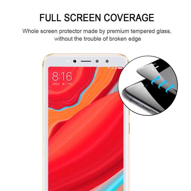 0.26mm 9H 2.5D Anti-scratch Silk-screen Tempered Glass Full Screen Film for Xiaomi Redmi S2 (White) - by buy2fix | Online Shopping UK | buy2fix
