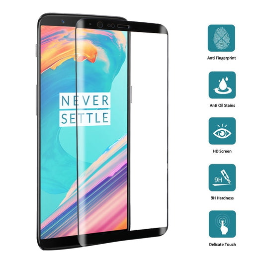 For OnePlus 5T 3D Curved Edge 9H Hardness HD Tempered Glass Screen Protector(Black) by buy2fix