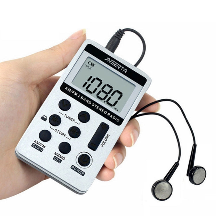 Portable AM / FM Two Bands Rechargeable Stereo Radio Mini Receiver with & LCD Screen & Earphone Jack & Lanyard (White) - Radio Player by buy2fix | Online Shopping UK | buy2fix