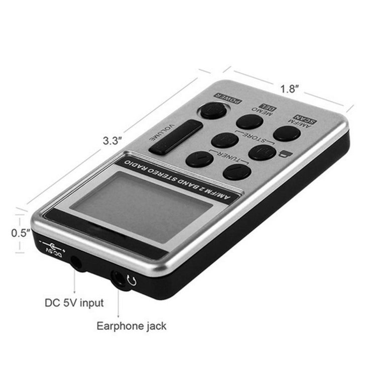 Portable AM / FM Two Bands Rechargeable Stereo Radio Mini Receiver with & LCD Screen & Earphone Jack & Lanyard (White) - Radio Player by buy2fix | Online Shopping UK | buy2fix