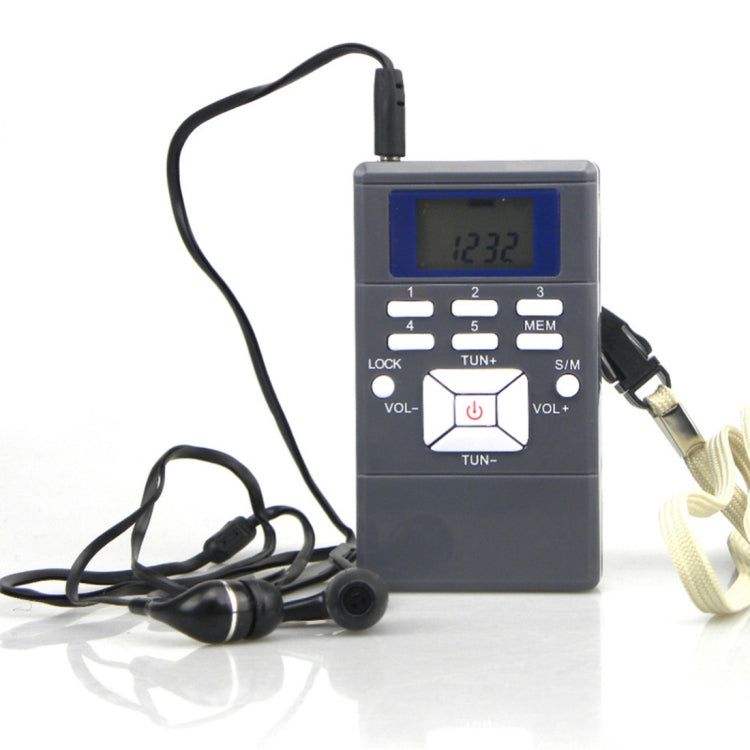 Portable Mini Frequency Modulation Digital LCD Display Radio Receiver with Earphone Jack & Lanyard - Radio Player by buy2fix | Online Shopping UK | buy2fix