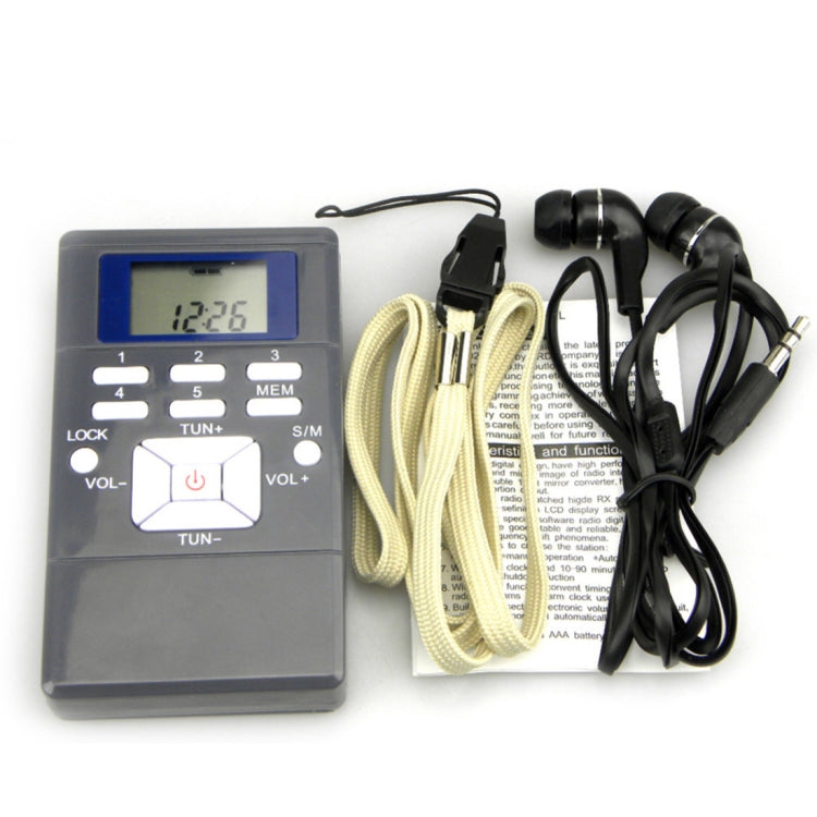 Portable Mini Frequency Modulation Digital LCD Display Radio Receiver with Earphone Jack & Lanyard - Radio Player by buy2fix | Online Shopping UK | buy2fix