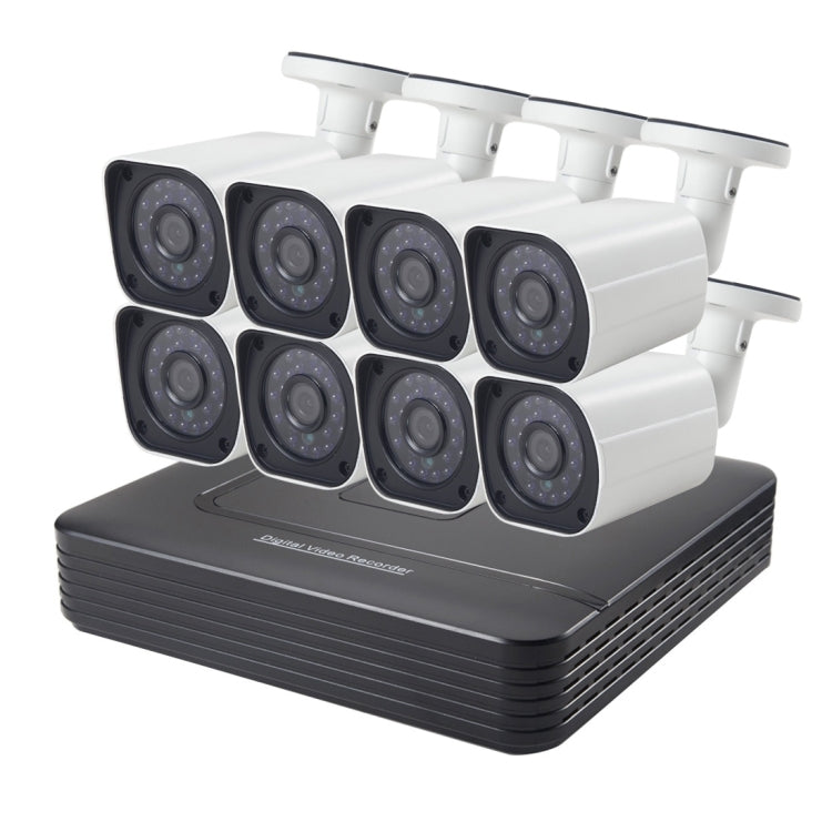 A8B6 8Ch Bullet IP Camera NVR Kit, Support Night Vision / Motion Detection, IR Distance: 15m - Video Recorder Kit by buy2fix | Online Shopping UK | buy2fix