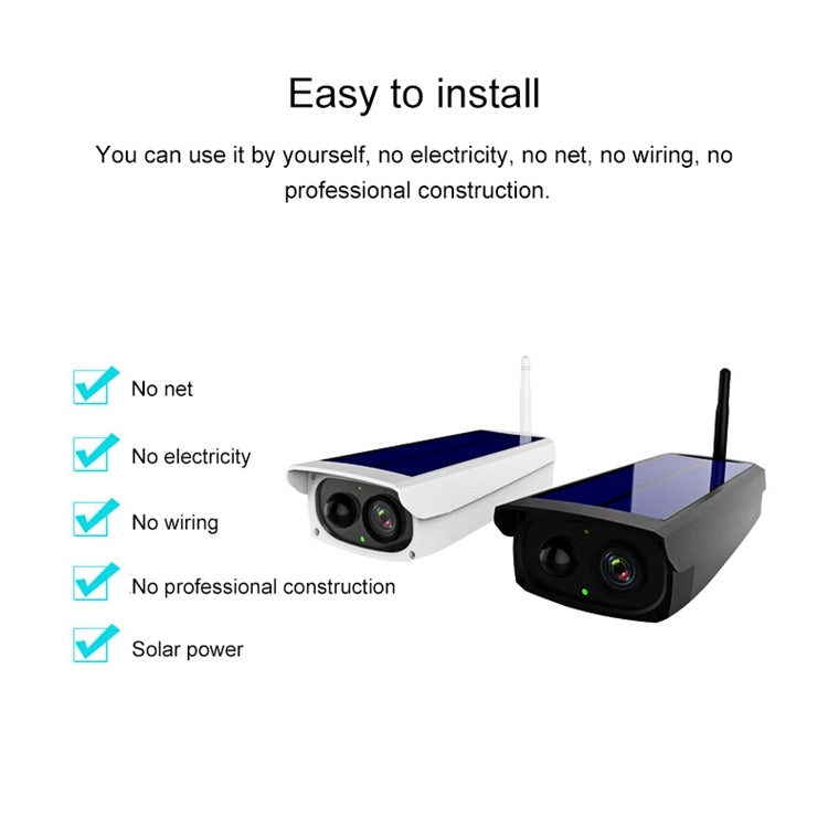VESAFE VS-Y3 Outdoor HD 1080P Solar Power Security IP Camera, Support Motion Detection & PIR Wake up, IP66 Waterproof(White) - Waterproof Camera by buy2fix | Online Shopping UK | buy2fix