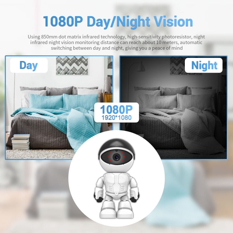 ESCAM PT205 HD 1080P Robot WiFi IP Camera, Support Motion Detection / Night Vision, IR Distance: 10m, EU Plug - Wireless Camera by ESCAM | Online Shopping UK | buy2fix
