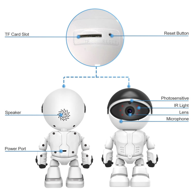 ESCAM PT205 HD 1080P Robot WiFi IP Camera, Support Motion Detection / Night Vision, IR Distance: 10m, EU Plug - Wireless Camera by ESCAM | Online Shopping UK | buy2fix