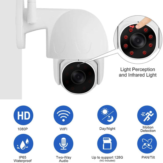Tuya QX45 1080P Full HD IP65 Waterproof 2.4G Wireless IP Camera, Support Motion Detection & Two-way Audio & Night Vision & TF Card, EU Plug by buy2fix