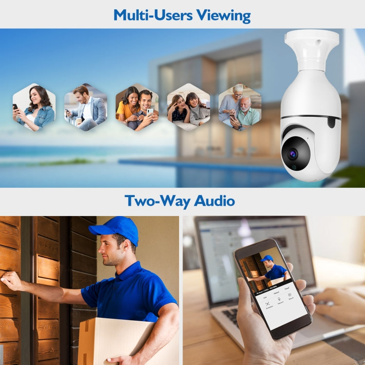 DP17 2.0 Million Pixels Single Light Source Smart Dual-band WiFi 1080P HD Outdoor Network Light Bulb Camera, Support Infrared Night Vision & Two-way Audio & Motion Detection & TF Card - Light Bulb Camera by buy2fix | Online Shopping UK | buy2fix