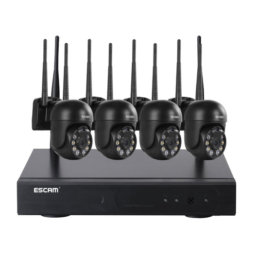ESCAM WNK614 HD 3.0 Million Pixels 8-channel Wireless + 4IPC Wireless NVR Security System, EU Plug by ESCAM