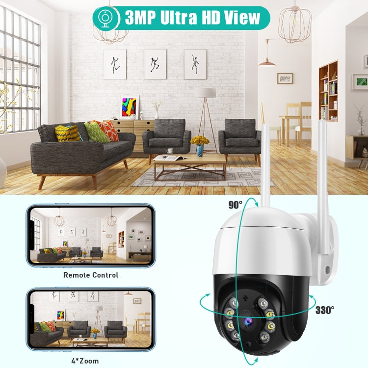 QX29 3.0MP HD WiFi IP Camera, Support Night Vision & Motion Detection & Two Way Audio & TF Card, US Plug - Wireless Camera by buy2fix | Online Shopping UK | buy2fix