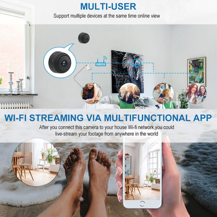 A9+ 1080P WiFi Remote Wireless Camera, Support Night Vision & Motion Detection & TF Card, Broadcom Bluetooth Solution(White) - Mini Camera by buy2fix | Online Shopping UK | buy2fix