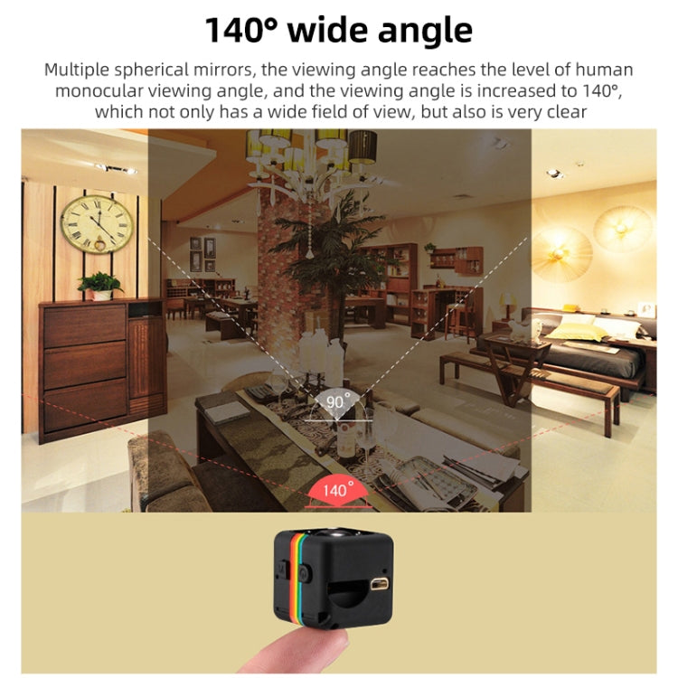 SQ11 Mini DV HD 960P 6 LEDs Sport Recorder Camera with Holder, Support Monitor Detection & IR Night Vision & TF Card(Black) - Mini Camera by buy2fix | Online Shopping UK | buy2fix