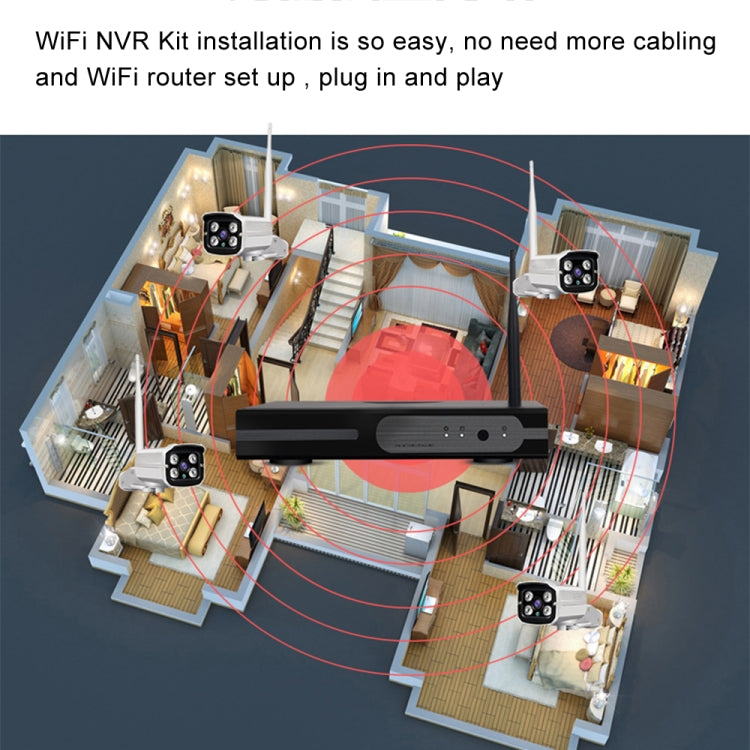 8CH HD 720P 1.0 Mega Pixel 2.4GHz WiFi IP Bullet Camera + NVR Kit - Video Recorder Kit by buy2fix | Online Shopping UK | buy2fix