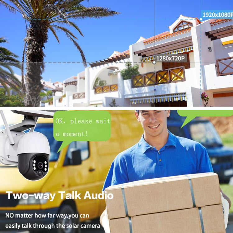 T23 2288 x 1288P Full HD Solar Powered WiFi Camera, Support PIR Alarm, Night Vision, Two Way Audio, TF Card - Wireless Camera by buy2fix | Online Shopping UK | buy2fix