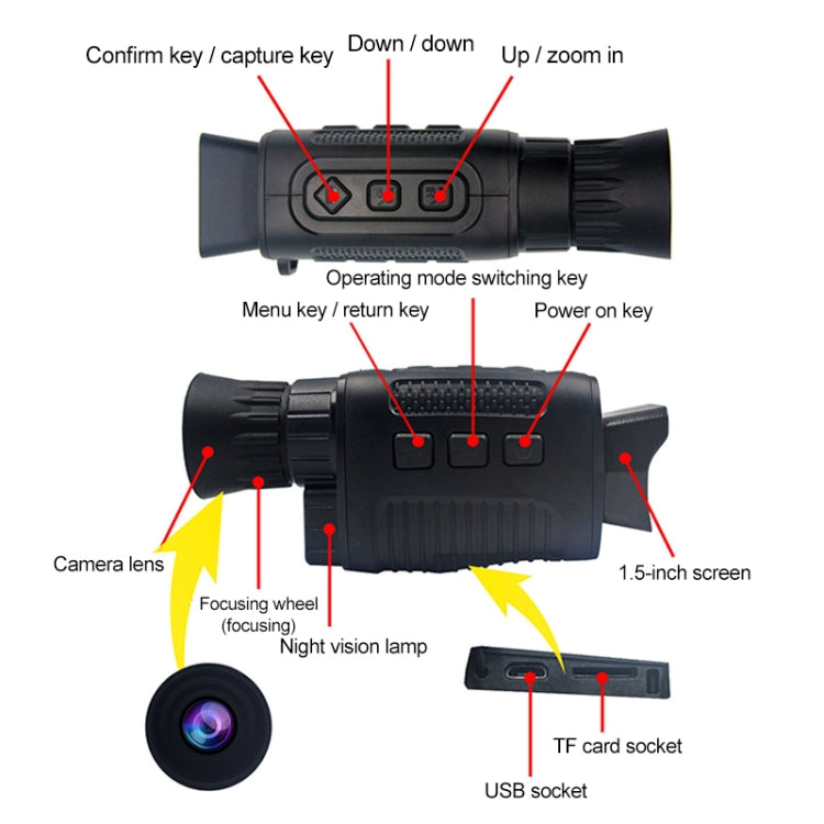 5X Infrared Digital Night Vision Monocular Thermal imager - Monocular Binoculars by buy2fix | Online Shopping UK | buy2fix