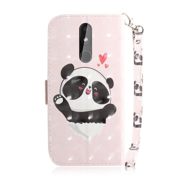 3D Colored Drawing Heart Panda Pattern Horizontal Flip Leather Case for Nokia 3.2, with Holder & Card Slots & Wallet - Nokia Cases by buy2fix | Online Shopping UK | buy2fix