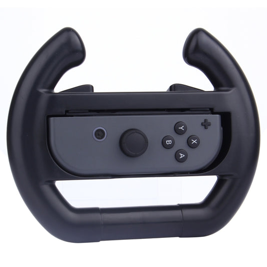 For Nintendo Switch Joy-Con Controller (Not Included) Semicircle Gaming Steering Wheel(Black) by buy2fix