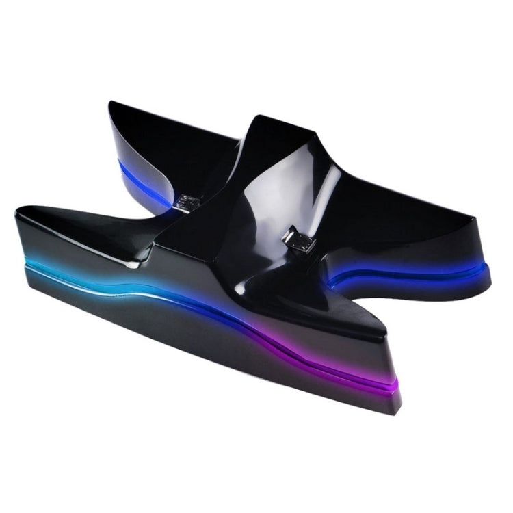 Special UFO Shape 2 x USB Charging Dock Station Stand / Controller Charging Stand for PS4 Playstation 4 with Multi Colors LED(Black) - Charger & Power by buy2fix | Online Shopping UK | buy2fix