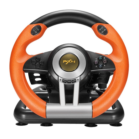 PXN-V3 Racing Game Steering Wheel for PC / PS3 / 4 / xbox one / switch(Orange) by buy2fix
