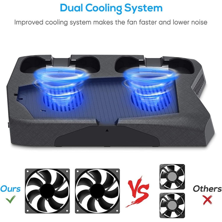KJH P5-010-2 Multi-function Charging Cooling Fan Base with Storage Tray Bracket For PS5 De / UHD - Charger & Power by buy2fix | Online Shopping UK | buy2fix