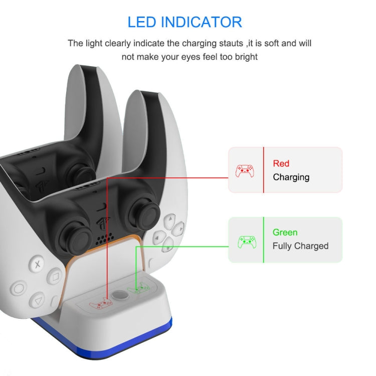 JYS P5116 Wireless Handle Dual Charging Station with Indicator Light For PS5 - Charger & Power by buy2fix | Online Shopping UK | buy2fix