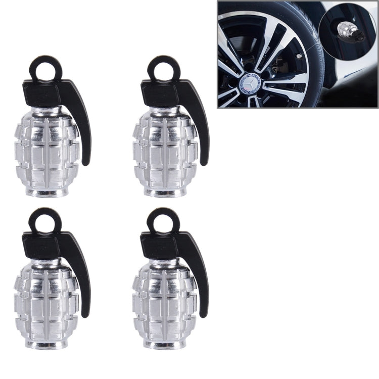 4 PCS Universal Car Tire Valve Caps(Silver) - Tire Valve Caps by buy2fix | Online Shopping UK | buy2fix