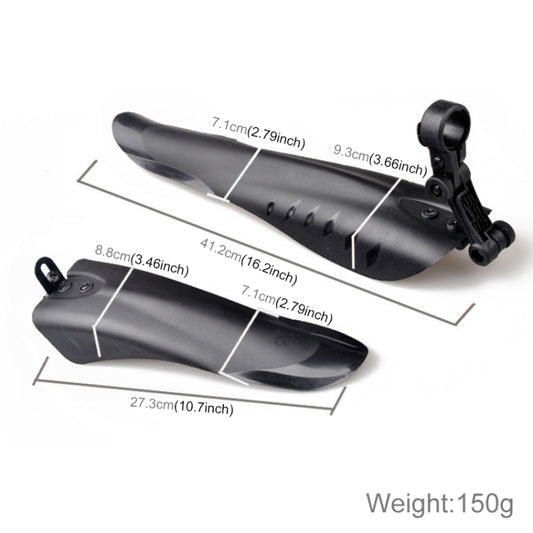 Mountain Road Fits Cycling Creative Mud Guard Dovetail Style Fenders Set for Bike Front And Rear(Black) by buy2fix