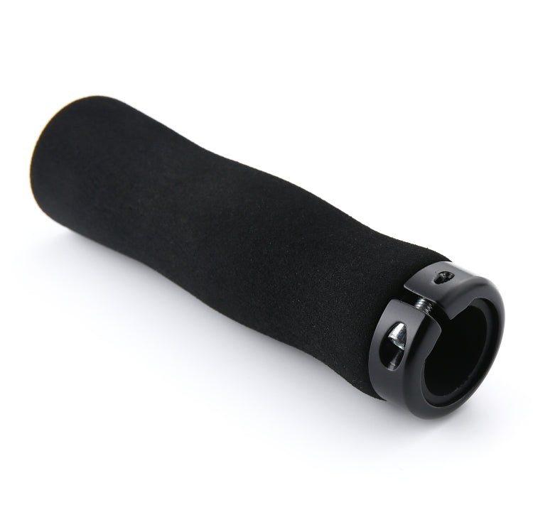 1 Pair AG28 Alloy Lock-Rings + Sponge Bicycle Handlebar Grip (Black) - Bicycle Grips by buy2fix | Online Shopping UK | buy2fix