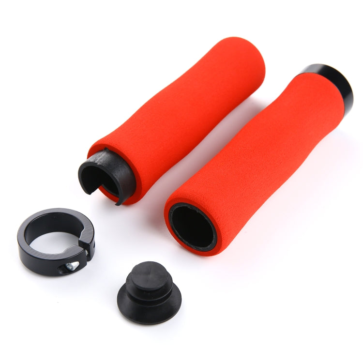 1 Pair AG28 Alloy Lock-Rings + Sponge Bicycle Handlebar Grip (Black) - Bicycle Grips by buy2fix | Online Shopping UK | buy2fix