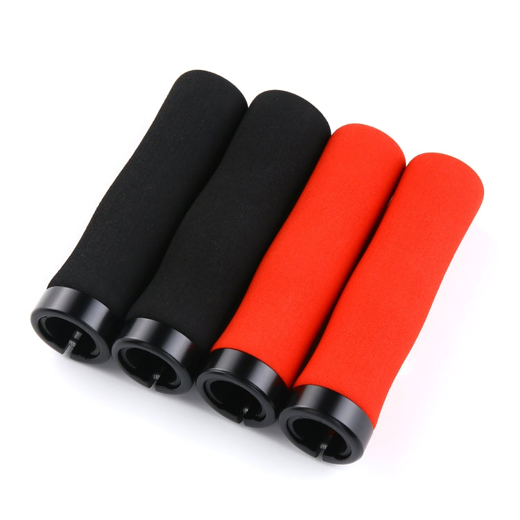 1 Pair AG28 Alloy Lock-Rings + Sponge Bicycle Handlebar Grip (Black) - Bicycle Grips by buy2fix | Online Shopping UK | buy2fix