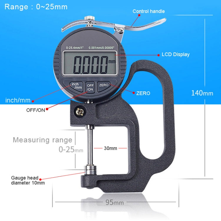 0-25mm Range Digital Display Percentage Thickness Gauge - Coating Thickness Gauge by buy2fix | Online Shopping UK | buy2fix