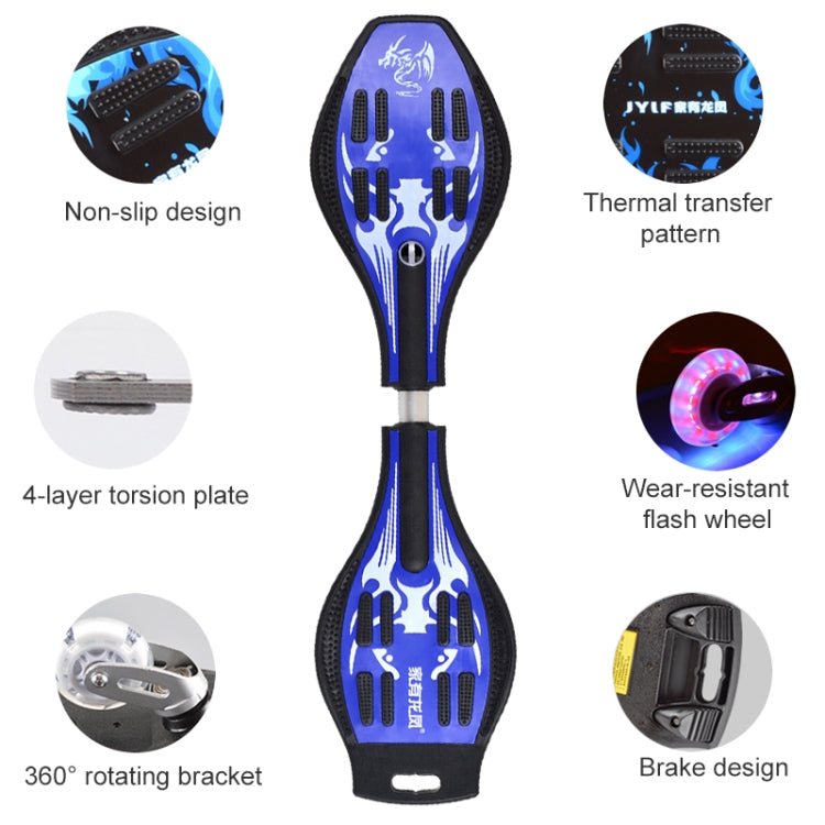 Fashion Vulcan Pattern Two-wheeled Skateboard Luminous Flash Wheel Vitality Board(Pink) - Electric Scooters by buy2fix | Online Shopping UK | buy2fix