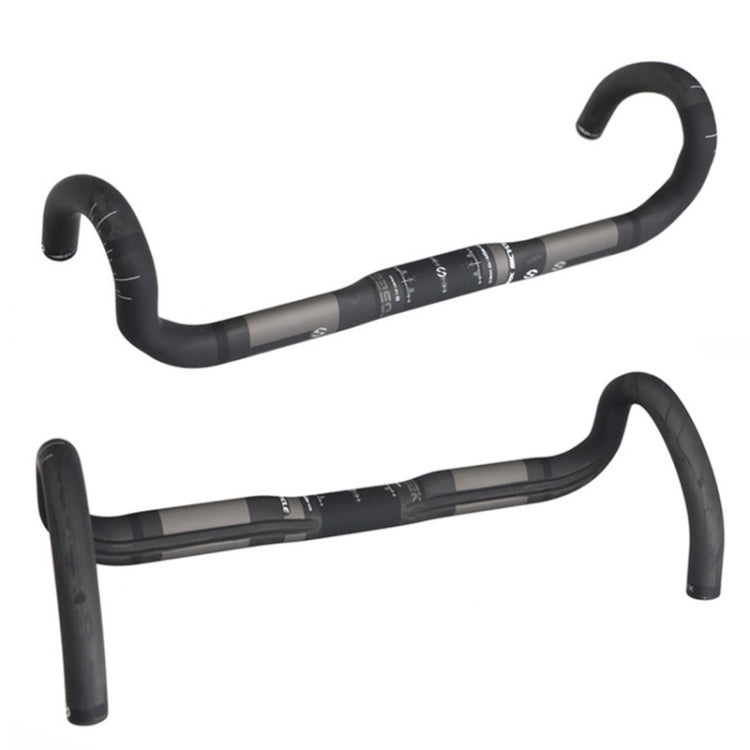 TOSEEK Full Carbon Fiber Road Bike Bent Handlebar Groove Outside Line Handle, Size: 440mm (UD Black) - Bicycle Grips by buy2fix | Online Shopping UK | buy2fix