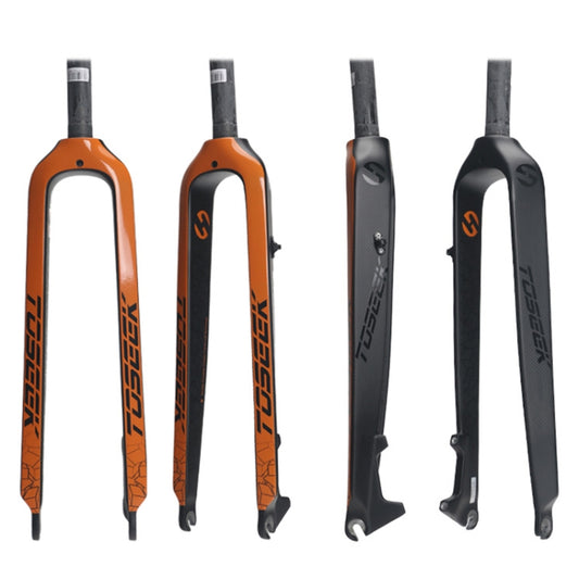 TOSEEK Ultra Light 26 Inch 385mm Mountain Bike Full Carbon Front Fork Straight Tube Disc Brake(Orange) by TOSEEK