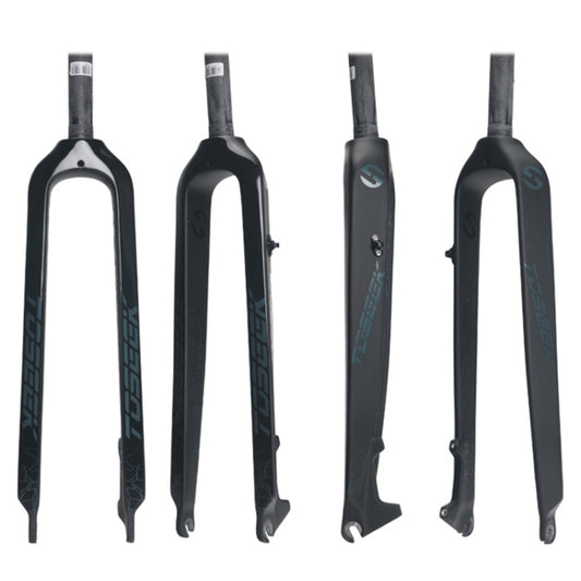 TOSEEK Ultra Light 29 Inch 435mm Mountain Bike Full Carbon Front Fork Straight Head Tube Disc Brake(Black) by TOSEEK