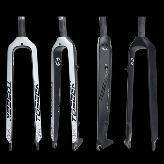 TOSEEK Ultra Light 29 Inch 435mm Mountain Bike Full Carbon Front Fork Straight Head Tube Disc Brake(White) by buy2fix