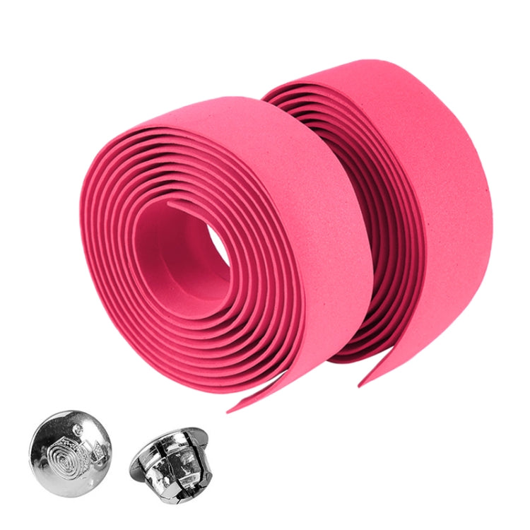 1 Pair Cycling Road Bike Sports Bicycle Cork Handlebar Tape Wrap + 2 Bar Plug(Pink) - Bicycle Grips by buy2fix | Online Shopping UK | buy2fix