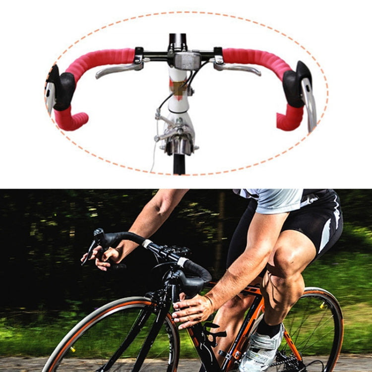 1 Pair Cycling Road Bike Sports Bicycle Cork Handlebar Tape Wrap + 2 Bar Plug(Pink) - Bicycle Grips by buy2fix | Online Shopping UK | buy2fix